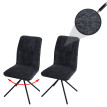 Lot de 2 chaises de salle à manger HWC-N99, chaise de cuisine, pivotante Auto-Return, tiss
