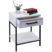 Table de nuit HWC-N91, commode table d'appoint armoire, tiroir shabby look bois de paulown