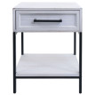 Table de nuit HWC-N91, commode table d'appoint armoire, tiroir shabby look bois de paulown