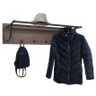 Portemanteau mural HWC-N78, 2 barres de penderie 4 crochets, style scandinave métal bois m