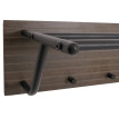 Portemanteau mural HWC-N78, 2 barres de penderie 4 crochets, style scandinave métal bois m