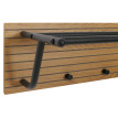 Portemanteau mural HWC-N78, 2 barres de penderie 4 crochets, style scandinave métal bois m