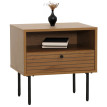 Table de nuit HWC-N78, table de nuit, tiroir, style scandinave métal bois mélamine MVG 50x