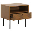 Table de nuit HWC-N78, table de nuit, tiroir, style scandinave métal bois mélamine MVG 50x