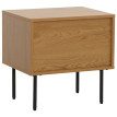 Table de nuit HWC-N78, table de nuit, tiroir, style scandinave métal bois mélamine MVG 50x