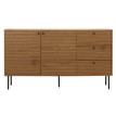 Commode HWC-N78, Sideboard, 3 tiroirs 2 portes, style scandinave métal bois mélamine MVG 8