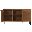 Commode HWC-N78, Sideboard, 3 tiroirs 2 portes, style scandinave métal bois mélamine MVG 8