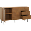 Commode HWC-N78, Sideboard, 3 tiroirs 2 portes, style scandinave métal bois mélamine MVG 8