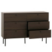 Commode HWC-N78, armoire sideboard, 6 tiroirs, style scandinave métal bois mélamine MVG 85