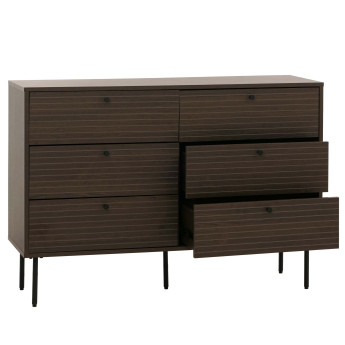 Commode HWC-N78, armoire sideboard, 6 tiroirs, style scandinave métal bois mélamine MVG 85