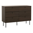 Commode HWC-N78, armoire sideboard, 6 tiroirs, style scandinave métal bois mélamine MVG 85
