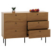 Commode HWC-N78, Sideboard armoire, 6 tiroirs, style scandinave métal bois mélamine MVG 85