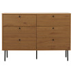 Commode HWC-N78, Sideboard armoire, 6 tiroirs, style scandinave métal bois mélamine MVG 85