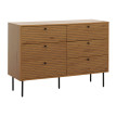 Commode HWC-N78, Sideboard armoire, 6 tiroirs, style scandinave métal bois mélamine MVG 85