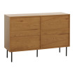 Commode HWC-N78, Sideboard armoire, 6 tiroirs, style scandinave métal bois mélamine MVG 85