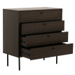 Commode HWC-N78, Sideboard armoire, 4 tiroirs, style scandinave métal bois mélamine MVG 85