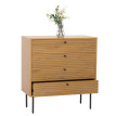 Commode HWC-N78, Sideboard armoire, 4 tiroirs, style scandinave métal bois mélamine MVG 85