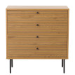 Commode HWC-N78, Sideboard armoire, 4 tiroirs, style scandinave métal bois mélamine MVG 85