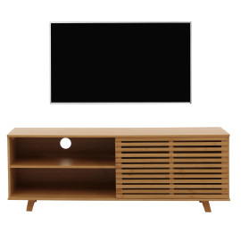Meuble TV en bambou HWC-N80, table basse, commode, avec compartiments de rangement certifi