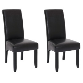Lot de 2 chaises de salle à manger HWC-N67, chaise de cuisine fauteuil en bois massif simi