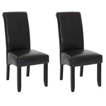 Lot de 2 chaises de salle à manger HWC-N67, chaise de cuisine fauteuil en bois massif simi