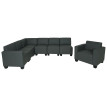 Modular Sofa-System Ensemble de canapés Lyon 6-1, similicuir - gris foncé