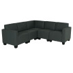 Modular Sofa-System Ensemble de canapés Lyon 5, similicuir - gris foncé