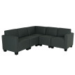 Modular Sofa-System Ensemble de canapés Lyon 5, similicuir - gris foncé