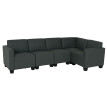 Modular Sofa-System Ensemble de canapés Lyon 5, similicuir - gris foncé
