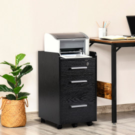 Caisson de bureau WATTA aspect bois noir