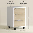 Caisson de bureau KOJIRA aspect bois naturel et blanc