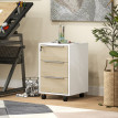 Caisson de bureau KOJIRA aspect bois naturel et blanc