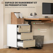 Caisson de bureau KOJIRA aspect bois naturel et blanc