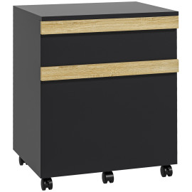 Caisson de bureau JOKARI aspect chêne clair et noir