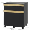 Caisson de bureau JOKARI aspect chêne clair et noir