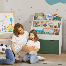 Bibliothèque étagère pour enfants AIYA verte
