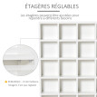 Etagère 24 compartiments ajustables LAIGER blanche