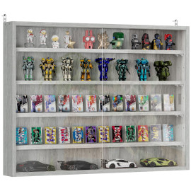 Vitrine murale 2 portes verre MAMINE grise