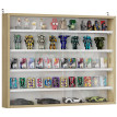 Vitrine murale 2 portes verre KAJINE aspect bois clair et blanc