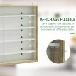Vitrine murale 2 portes verre KAJINE aspect bois clair et blanc