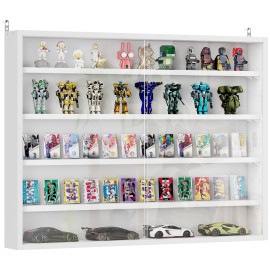 Vitrine murale 2 portes verre BAJINE blanc uni