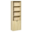 Bibliothèque étagère 180 cm armoire 2 portes KERRY effet bois clair