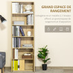Bibliothèque étagère 180 cm armoire 2 portes KERRY effet bois clair