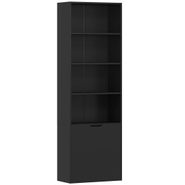 Bibliothèque étagère 180 cm armoire 2 portes DERBY noire