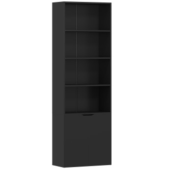Bibliothèque étagère 180 cm armoire 2 portes DERBY noire