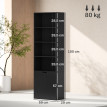 Bibliothèque étagère 180 cm armoire 2 portes DERBY noire