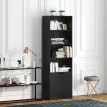 Bibliothèque étagère 180 cm armoire 2 portes DERBY noire