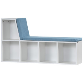 Bibliothèque Banc 2 en 1 JACADI bleu chiné et blanc