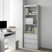 Bibliothèque 3 étagères 3 tiroirs TALLY effet bois blanc