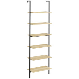 Etagère échelle 6 niveaux SNAPER aspect bois clair.